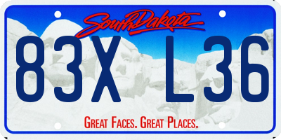 SD license plate 83XL36