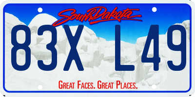 SD license plate 83XL49