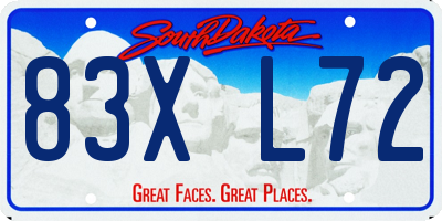 SD license plate 83XL72