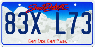 SD license plate 83XL73