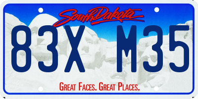 SD license plate 83XM35
