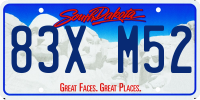 SD license plate 83XM52