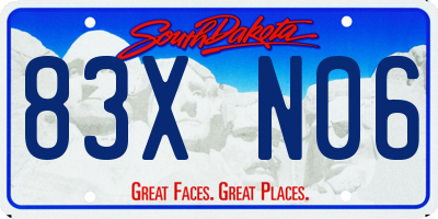 SD license plate 83XN06
