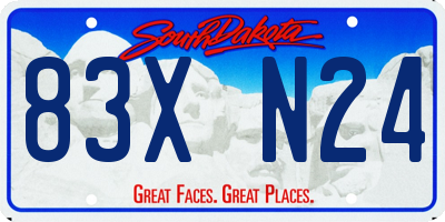 SD license plate 83XN24