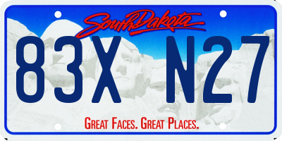 SD license plate 83XN27
