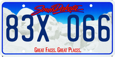 SD license plate 83XO66