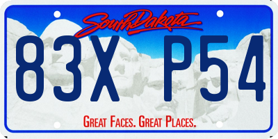 SD license plate 83XP54