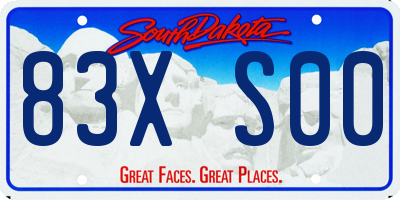 SD license plate 83XS00