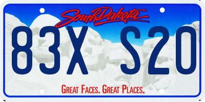 SD license plate 83XS20