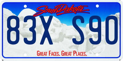 SD license plate 83XS90