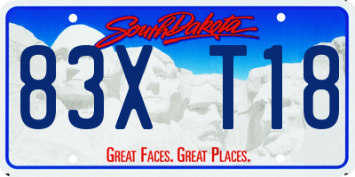 SD license plate 83XT18