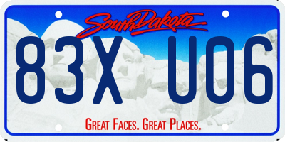 SD license plate 83XU06