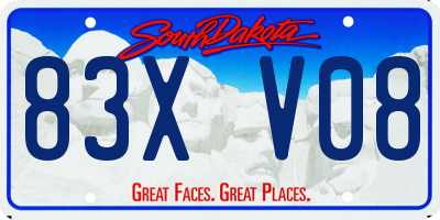 SD license plate 83XV08