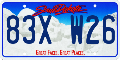 SD license plate 83XW26