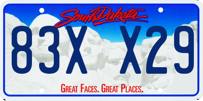 SD license plate 83XX29