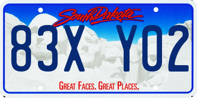 SD license plate 83XY02