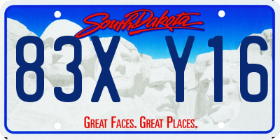 SD license plate 83XY16
