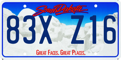SD license plate 83XZ16
