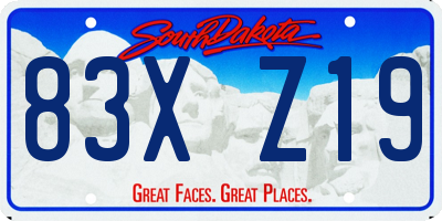 SD license plate 83XZ19