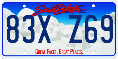 SD license plate 83XZ69