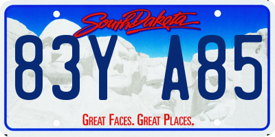 SD license plate 83YA85