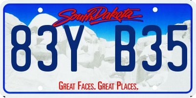 SD license plate 83YB35
