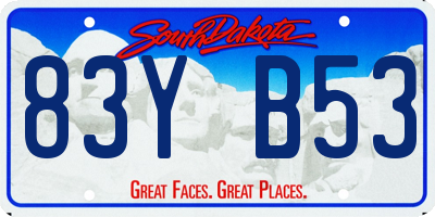 SD license plate 83YB53