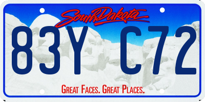 SD license plate 83YC72