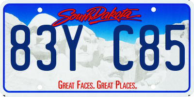SD license plate 83YC85