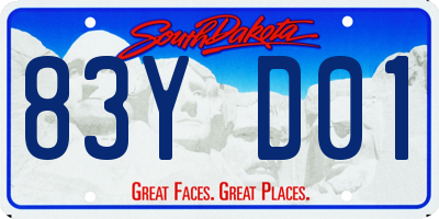 SD license plate 83YD01