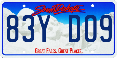 SD license plate 83YD09