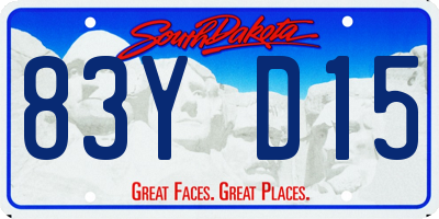 SD license plate 83YD15