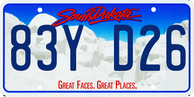 SD license plate 83YD26