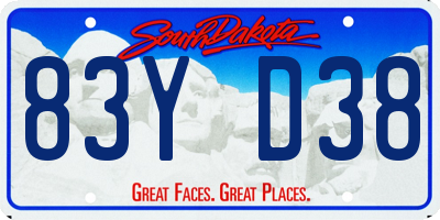 SD license plate 83YD38