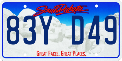 SD license plate 83YD49