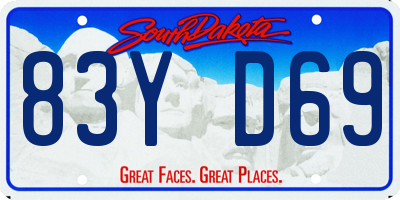 SD license plate 83YD69