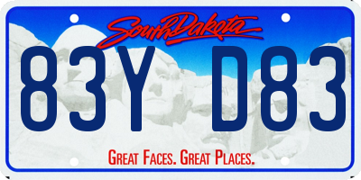 SD license plate 83YD83