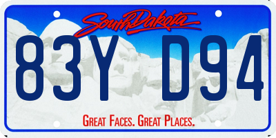 SD license plate 83YD94