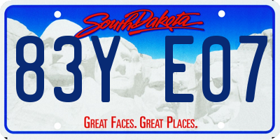SD license plate 83YE07