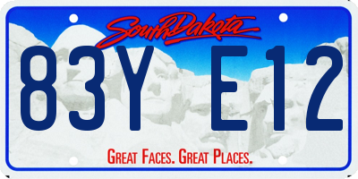 SD license plate 83YE12