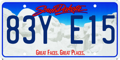SD license plate 83YE15