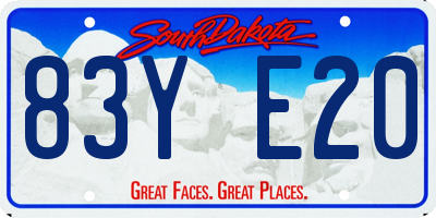 SD license plate 83YE20