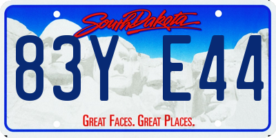 SD license plate 83YE44