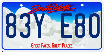 SD license plate 83YE80