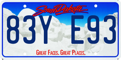 SD license plate 83YE93