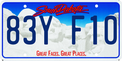 SD license plate 83YF10