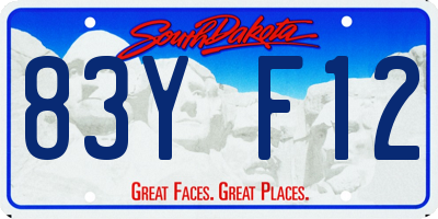 SD license plate 83YF12