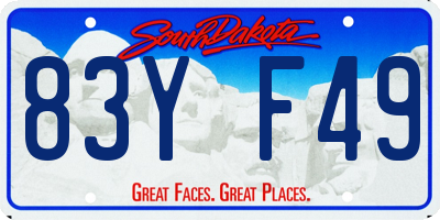 SD license plate 83YF49