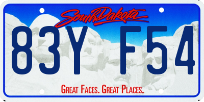 SD license plate 83YF54