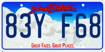 SD license plate 83YF68